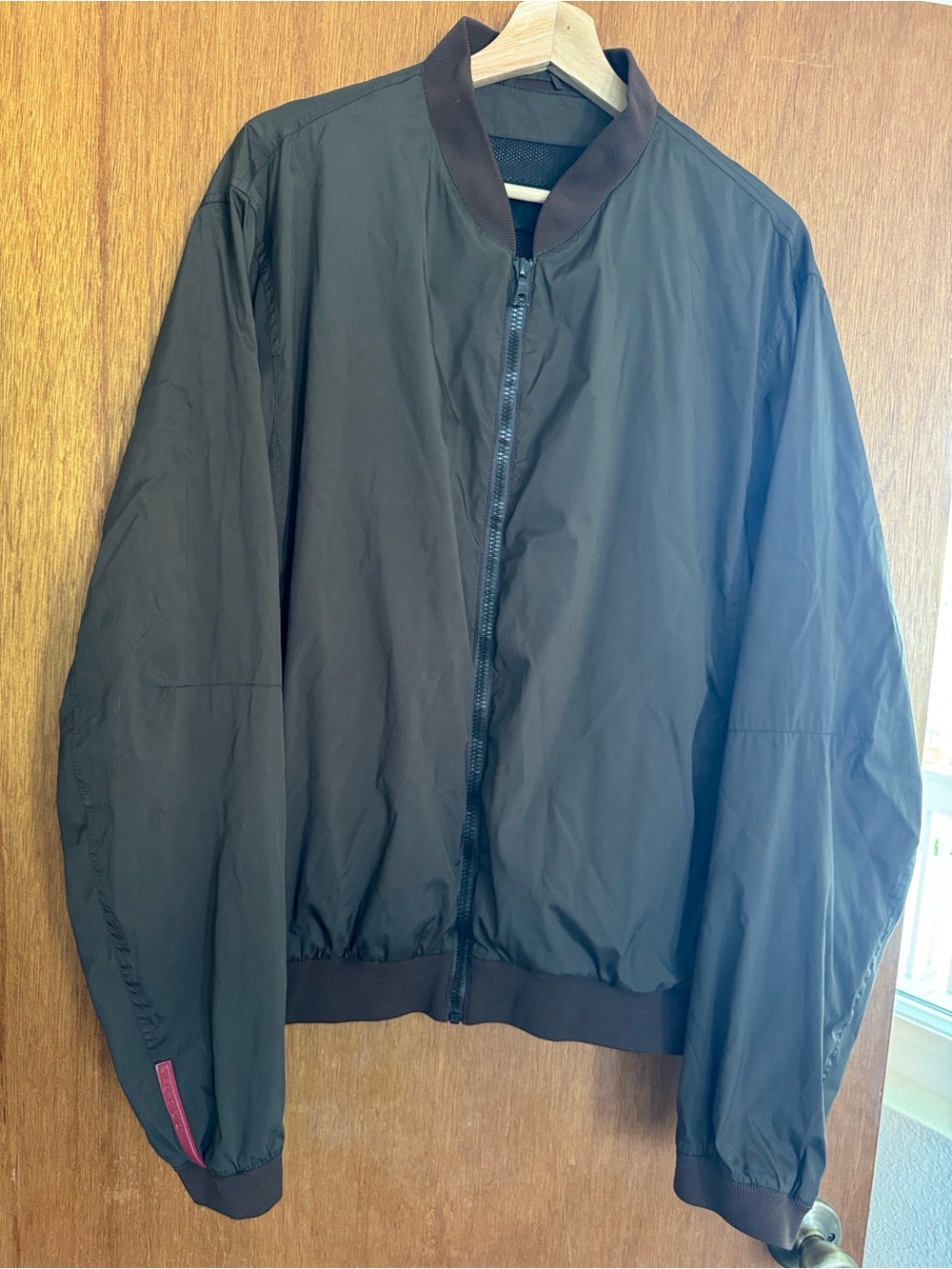 Prada Brown Nylon Y2K Zip Up Bomber Jacket Vintage Unisex - Picture 3 of 8